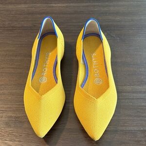 Rothy's Vibrant Mustard Yellow and Blue Flats